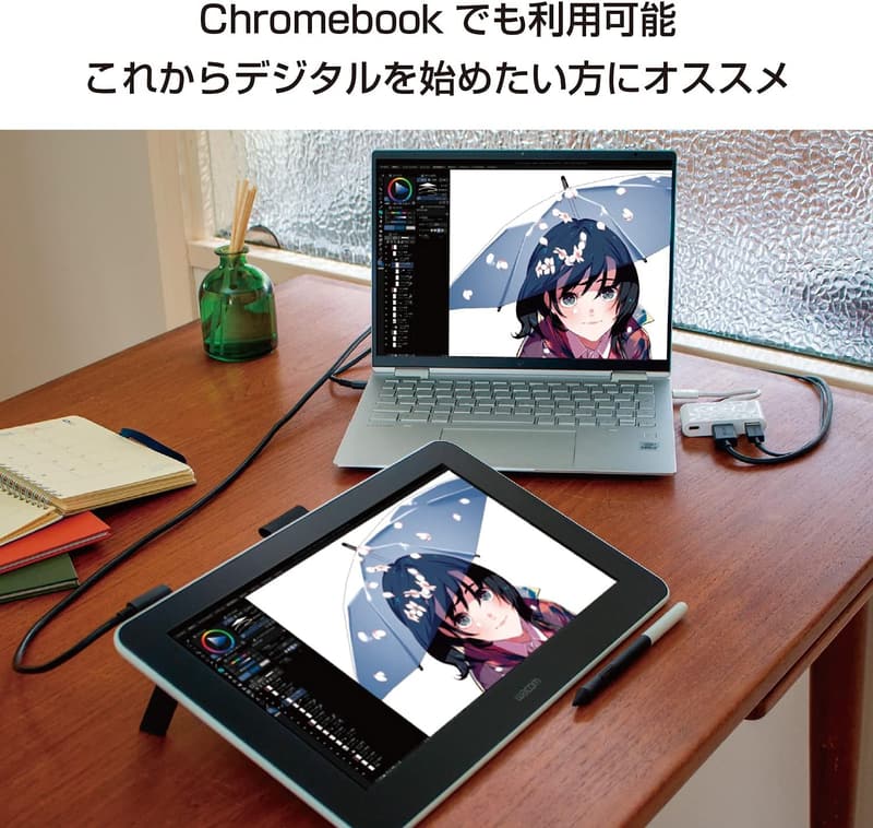 Wacom 13.3インチ 液タブOne 液晶ペンタブレット オリジナルカスタムブラシセット