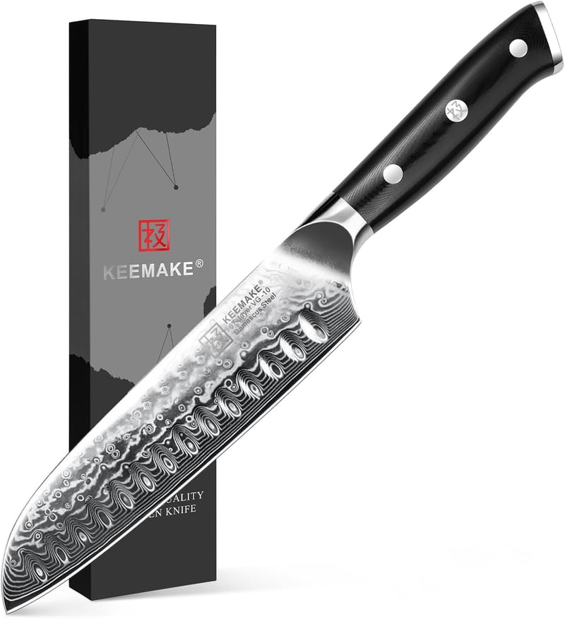 ダマスカス三徳包丁 180mm VG10 ステンレス 両刃 家庭用 料理用