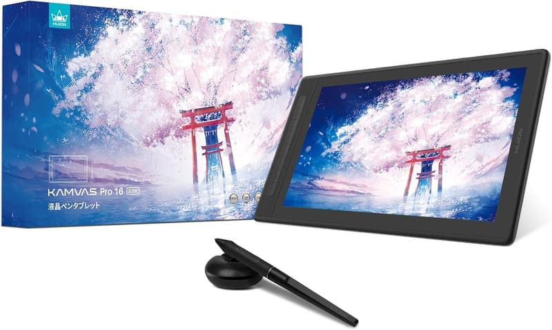 日本限定 HUION 液晶ペンタブレット Kamvas Pro16 (2.5K) 豪華版 15.8インチ 専用スタンド付き