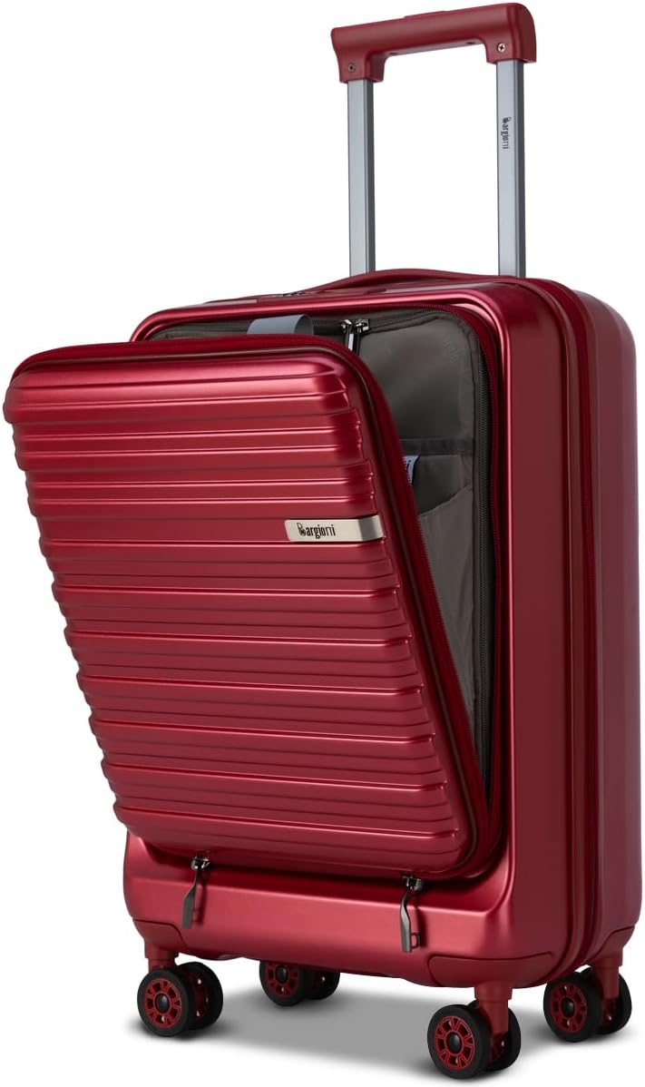 機内持ち込み可能な拡張機能付きスーツケース Sサイズ（45L、マルーン）