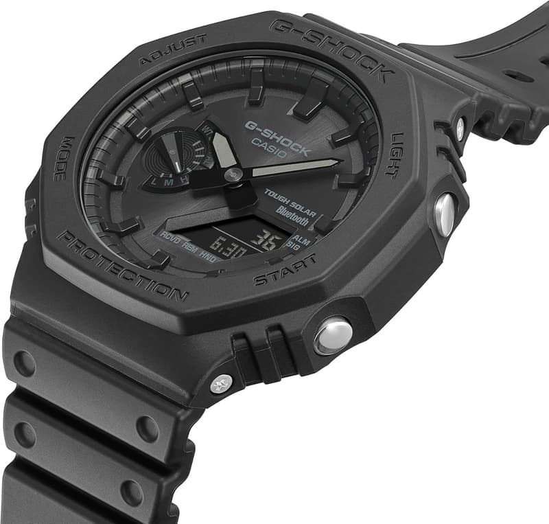 マットブラックのBluetooth搭載 G-SHOCK 腕時計 GA-B2100-1A1 メンズ用