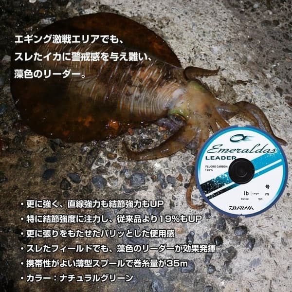エメラルダスリーダー フロロライン 1.5-2.5号 35m ナチュラルグリーン