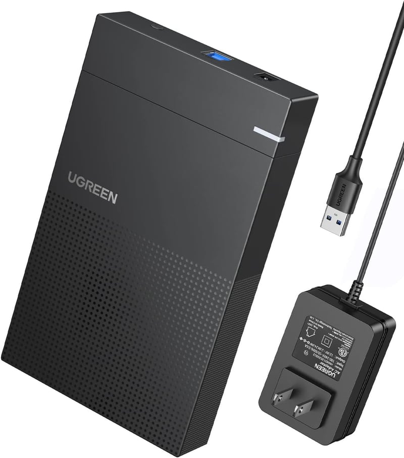 3.5インチHDD/SSDケース USB3.0接続 最大20TB対応 高速転送 5Gbps 電源アダプター付