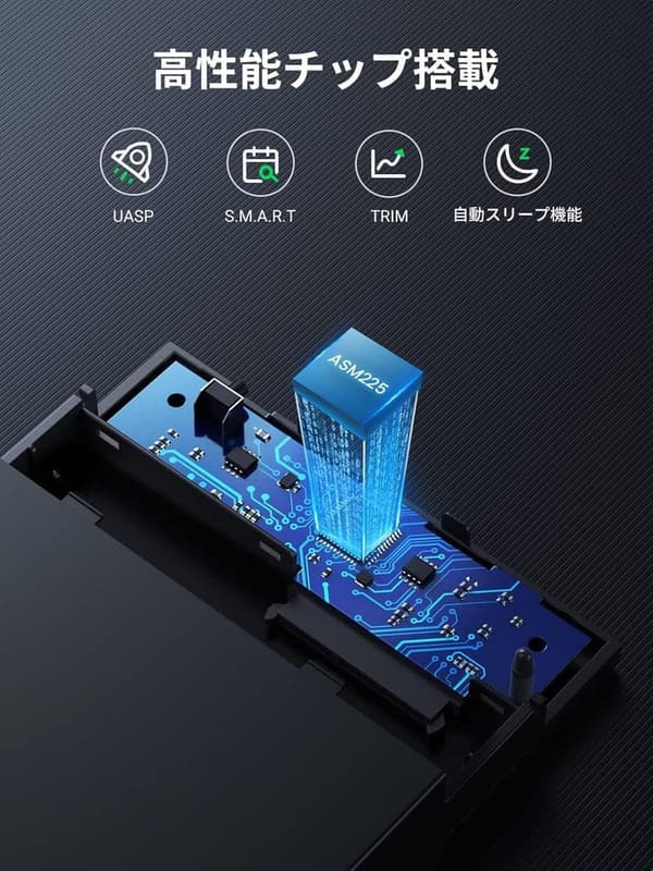 3.5インチHDD/SSDケース USB3.0接続 最大20TB対応 高速転送 5Gbps 電源アダプター付
