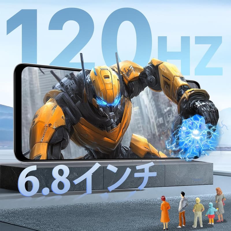 UMIDIGI Note 100 5G スマートフォン 16GB+256GB/1TB拡張 Android 14 デュアルSIM 6.8インチHD+ 50MPカメラ 5000mAh バッテリー 指紋・顔認証 ホワイト