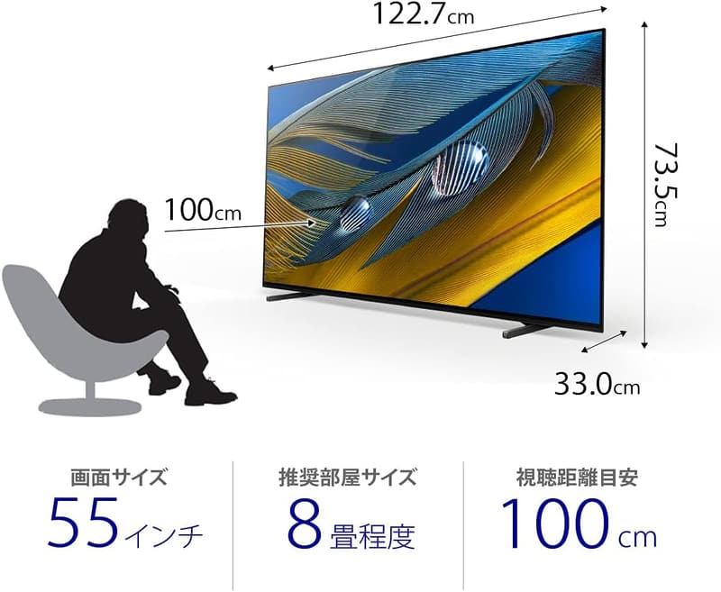 ソニー 55V型 4K有機ELテレビ ブラビア XRJ-55A80J 2021年モデル 4K/120fps対応
