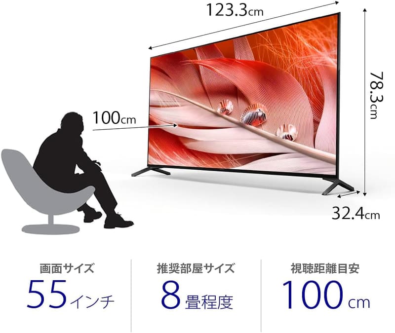 55V型 4K液晶テレビ ブラビア XRJ-55X90J - Google TV、2年映画見放題付き、2021年モデル