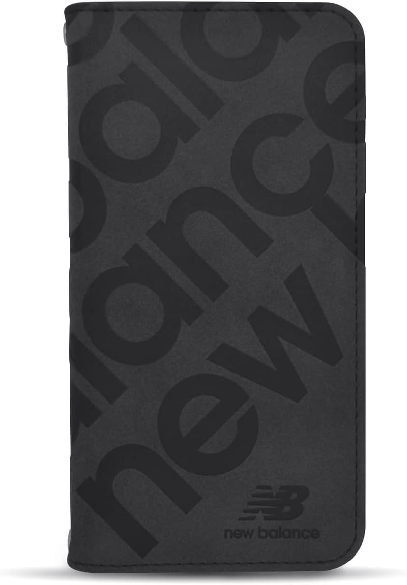 iPhone 16 手帳型ケース カード収納 ニューバランス 型押しデザイン ブラック