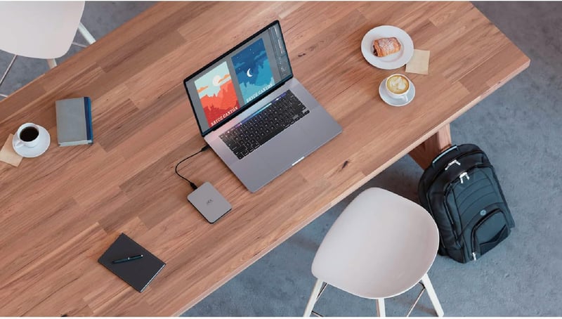 モバイルドライブ 5TB 外付けHDD Mac/iPad/Windows対応 ムーンシルバー 3年保証