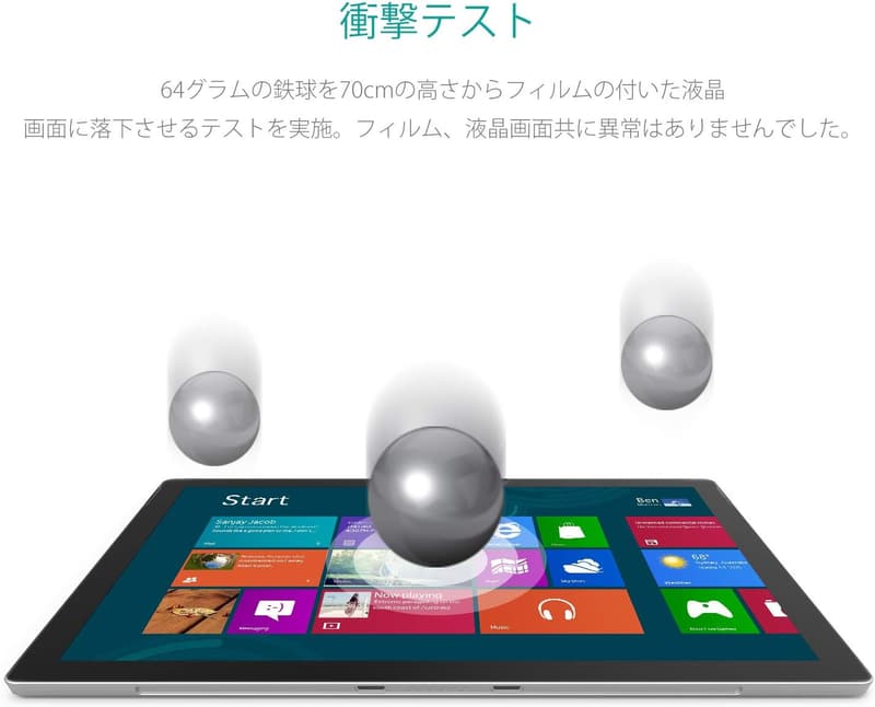 Surface Pro 7+/6/5/4用強化ガラス保護フィルム 12.3インチ兼用 NIMASO