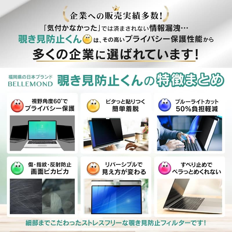 Surface Pro 7+ / 7 / 6 / 5 / 4用 覗き見防止フィルム マグネット対応 パソコン用プライバシーフィルター