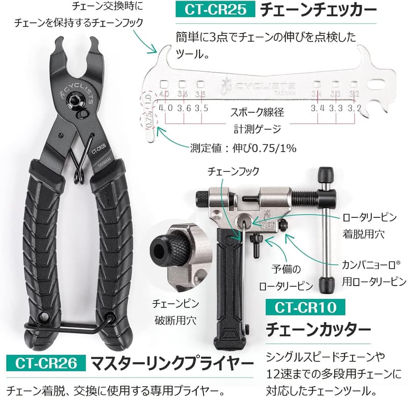 シマノ対応 自転車工具セット 26点 トルクレンチ・パンク修理キット付き