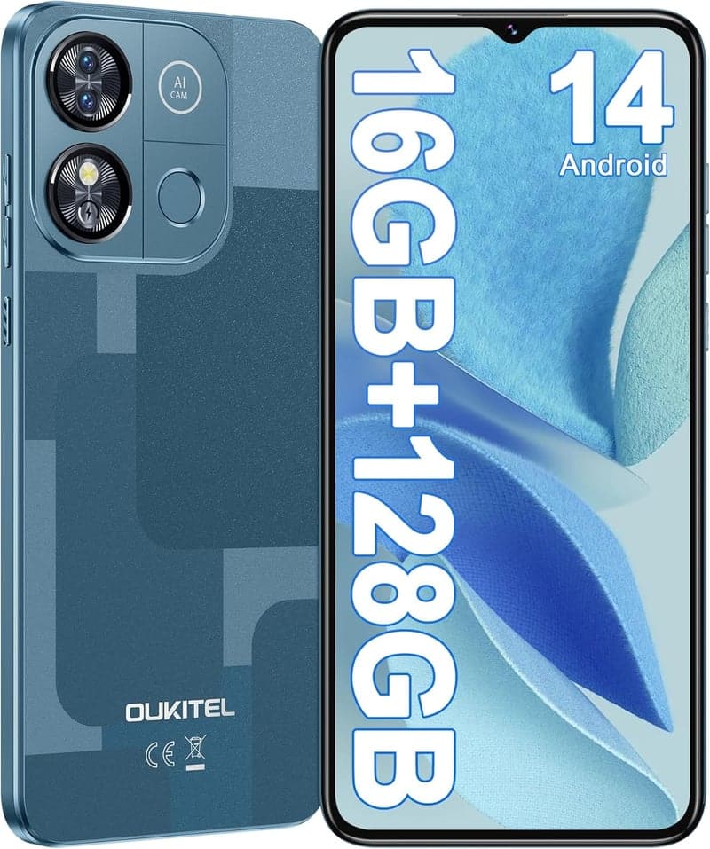 OUKITEL C57PRO SIMフリースマートフォン 16GB RAM・128GB・1TB拡張可能 6.52インチHD+・4300mAhバッテリー・顔認証・デュアルSIM対応