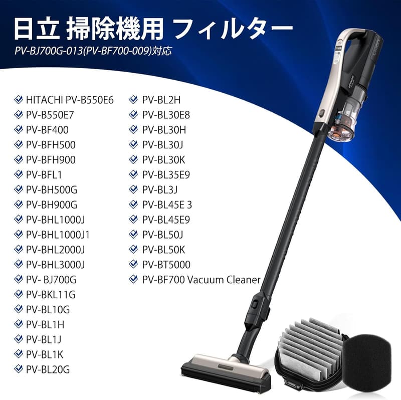 日立掃除機用 交換フィルター 2パック HEPA & スポンジフィルター
