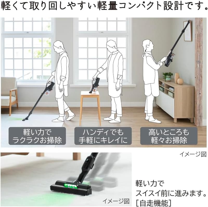 ラクかるスティック コードレス掃除機 日立 PV-BL3L C ベージュ 自走式 軽量 日本製