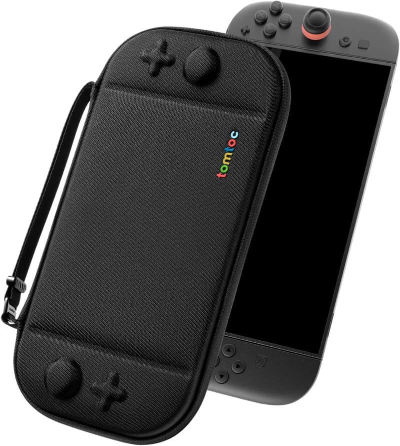 Nintendo Switch 2用スリムハードケース 耐衝撃 ブラック ゲームカード収納ポーチ付き