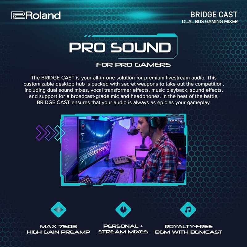 ゲーミングDACアンプ・オーディオインターフェース「ローランド BRIDGE CAST」黒