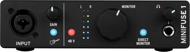 ポータブル音楽制作用オーディオインターフェイス MiniFuse 1 ブラック