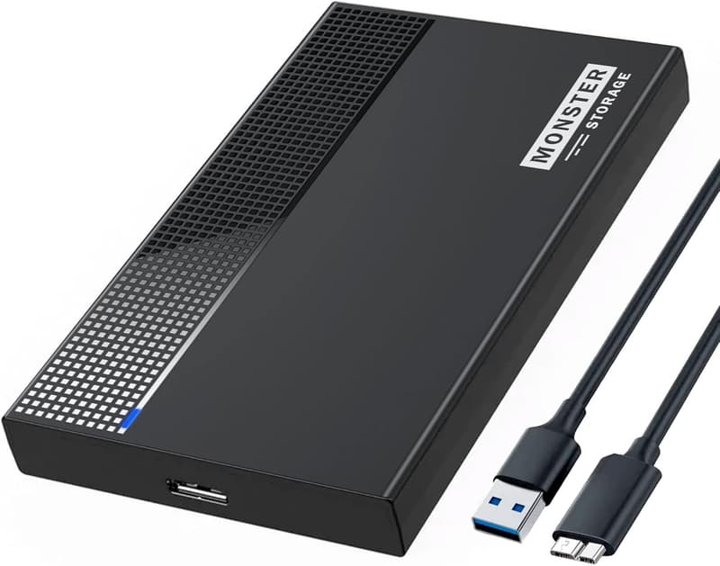 ポータブル2.5インチ外付けHDD/SSDケース SATA3.0対応 大容量ストレージ対応 UASP搭載