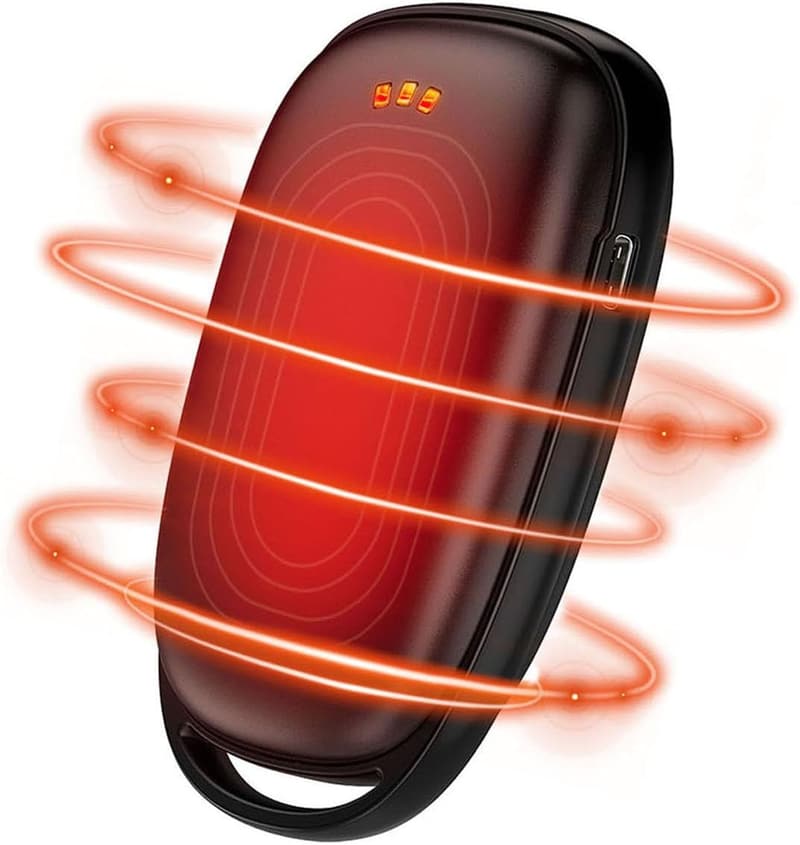 「2025新型」温度調節可能な充電式カイロ 6000mAh 薄型 小型 防寒用 ブラック