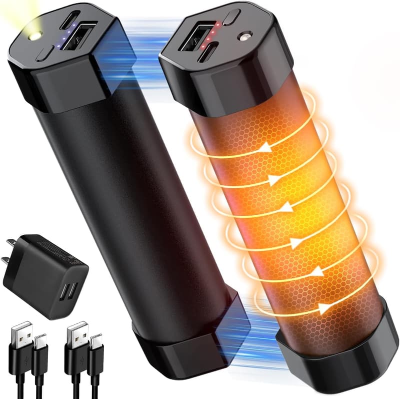 充電式カイロ モバイルバッテリー機能付き 10000mAh 4段階調温 黒