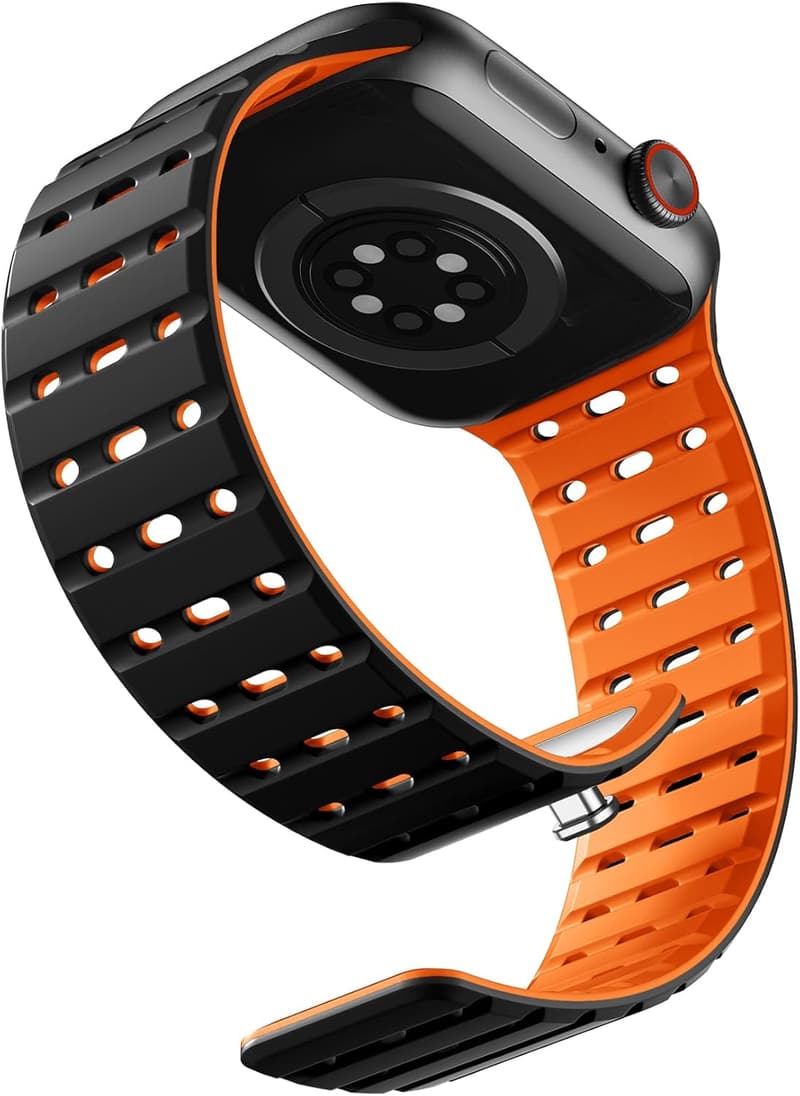 通気性マグネットバンド 夏用 アップルウォッチ 42mm 44mm 45mm 46mm 49mm 軽量 2色デザイン