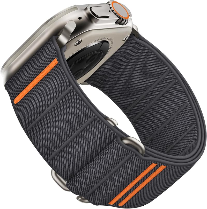 アップルウォッチ用ナイロンバンド（49mm/46mm/45mm/44mm/42mm対応）スポーツタイプ グレー