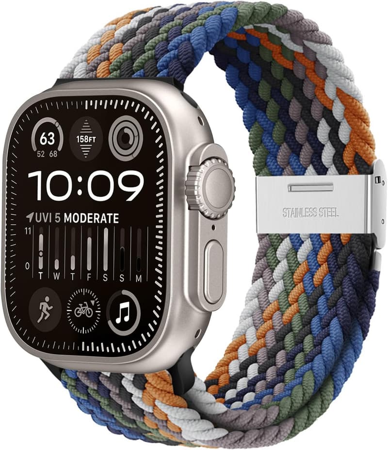 アップルウォッチ用ナイロン製スポーツバンド（無段階調節・高通気性）