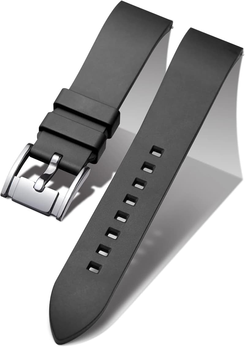 クイックリリースシリコン腕時計バンド メンズ・レディース用 ゴム製 19mm-24mm ブラック/ブラウン/ブルー/レッド/グリーン/オレンジ