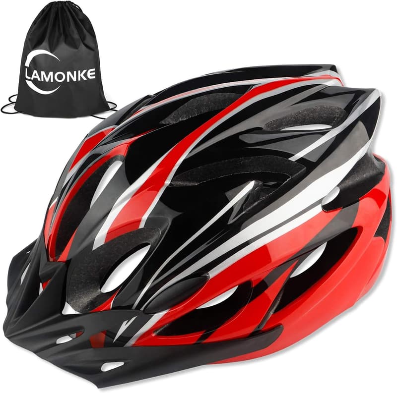 大人用高通気性超軽量自転車ヘルメット（サンバイザー・サイズ調整可能）