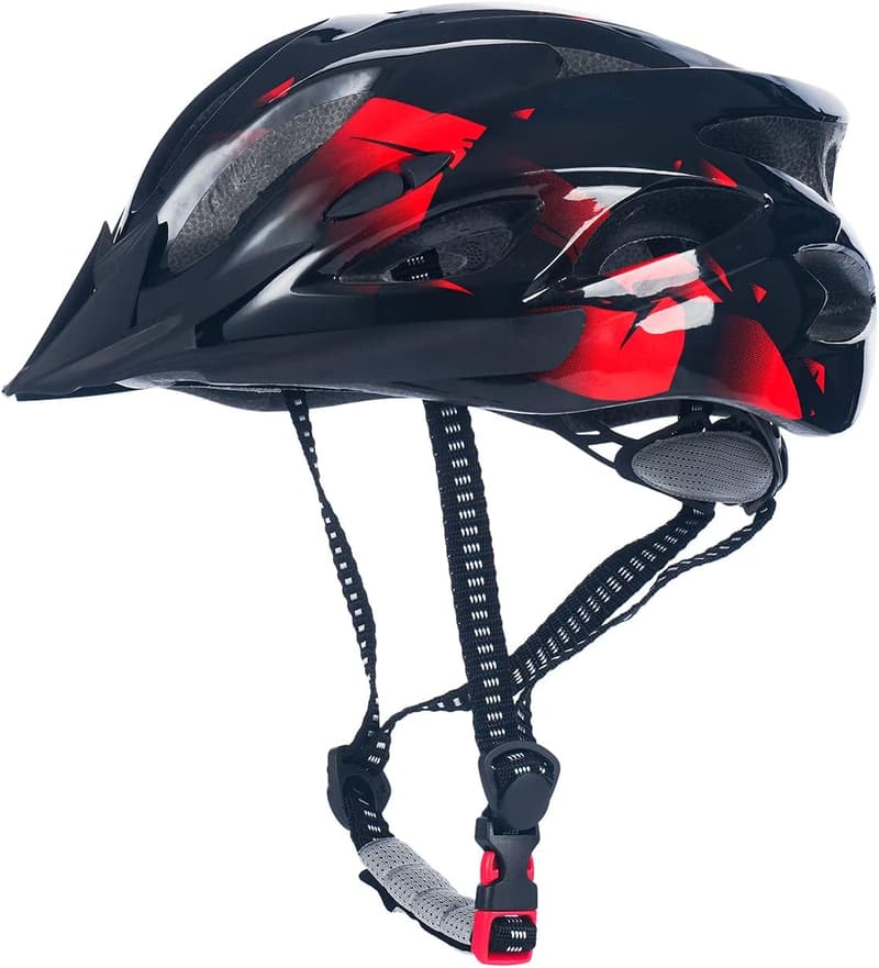 大人用超軽量通勤通学自転車ヘルメット - ASTM安全規格CPSC&CE認定、18穴通気、調整可能(頭囲:57-62cm)