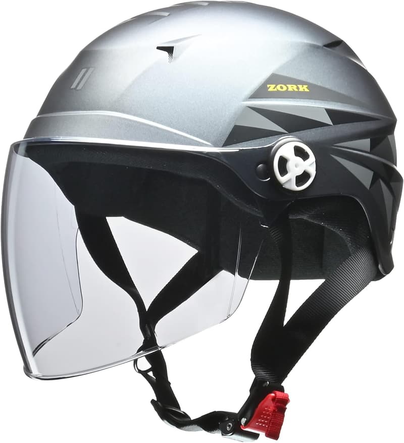 バイク用ハーフヘルメット ZORK スモーキーシルバー 大きめフリー (60~62cm未満)