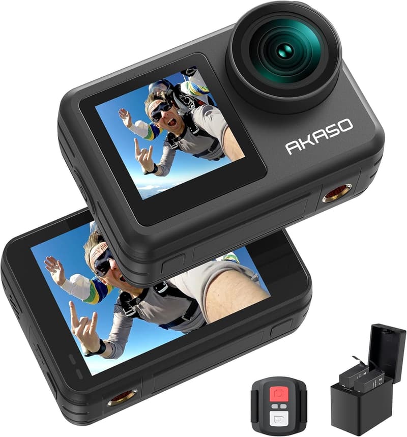 AKASO Brave 7 LE 4Kアクションカメラ 防水40m 六軸手ぶれ補正 デュアルカラー タッチパネル WiFi/Type-C対応 リモコン付属