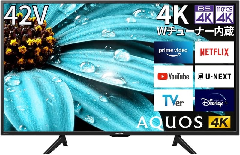 AQUOS 42V型 4K液晶テレビ Google TV 外付けHDD2番組同時録画対応 (2022年モデル)