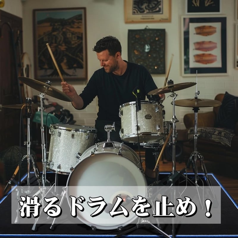 電子ドラム防振マット 120×140cm 子供向け 軽量 滑り止め 黒