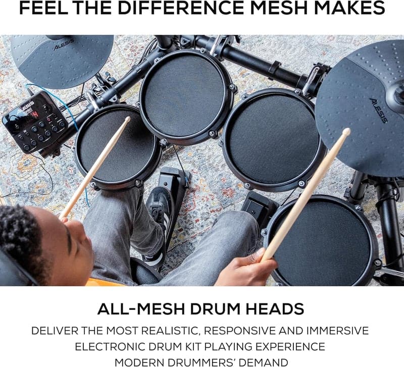Alesis メッシュヘッド電子ドラムセット 7ピース 3シンバル 日本語説明書付き