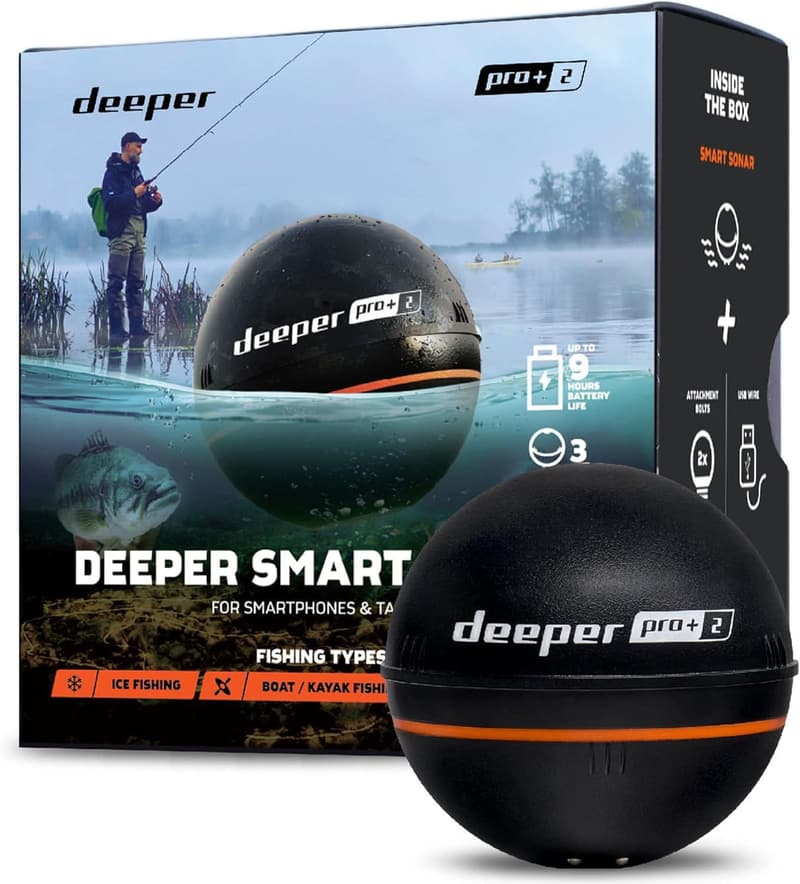 Deeper PRO+ 2.0 ワイヤレススマート魚群探知機 GPS・Wi-Fi対応 最大9時間稼働【日本正規代理店品】