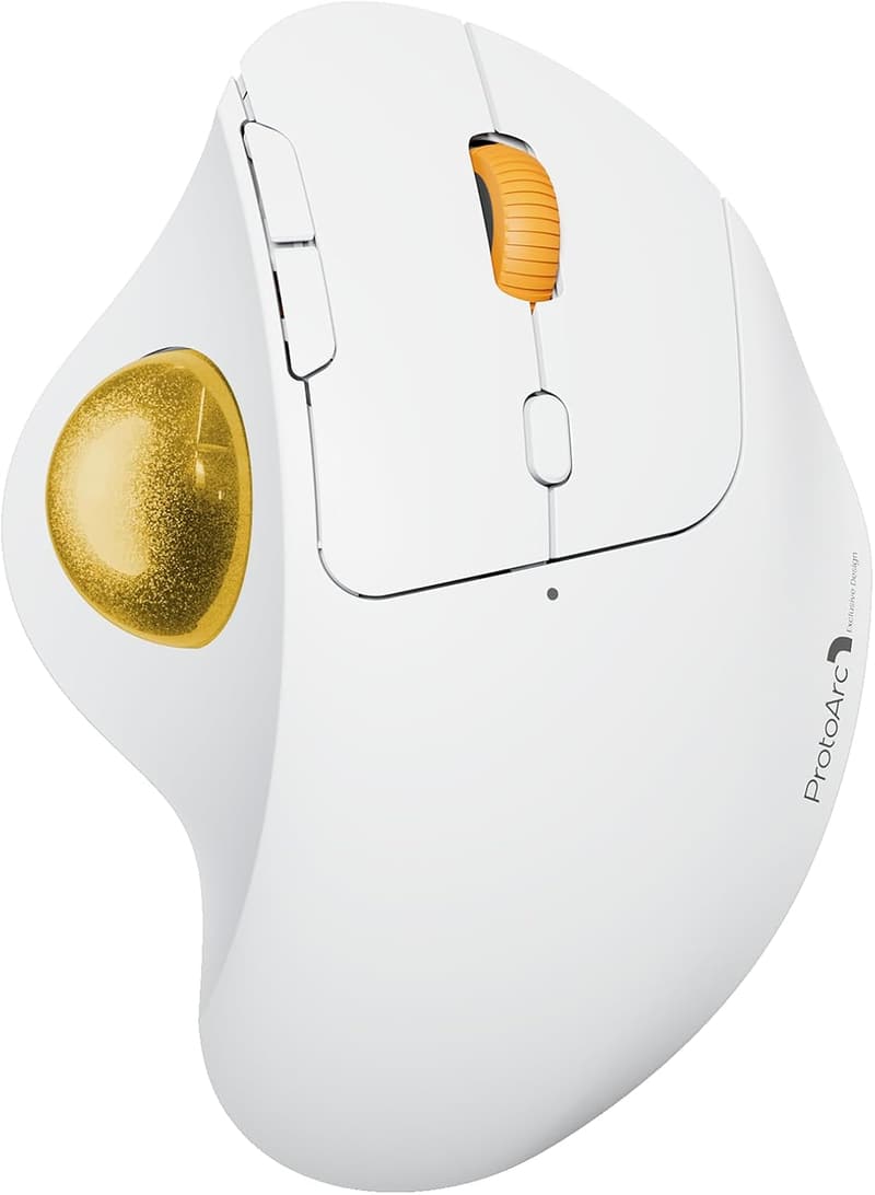 ProtoArc ワイヤレストラックボールマウス Bluetooth/2.4GHz対応 大容量バッテリー 進む/戻るボタン付き 【2024新登場】