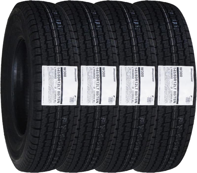 スタッドレスタイヤ ブリヂストン W300 145/80R12 80/78N LT 4本セット