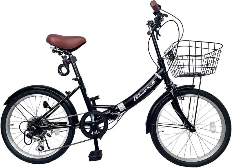 TOMONAU 20インチ 折りたたみ自転車 6段変速 カゴ付き 通勤・通学用 ミニベロ