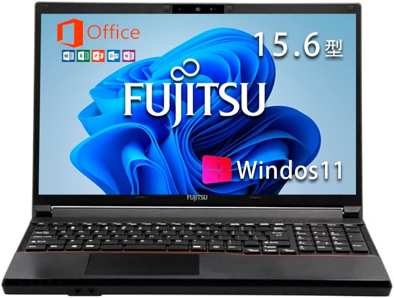 整備済み 富士通ノートパソコン LIFEBOOK A574 / Win 11 / Office 2019 / Celeron / 4GBメモリ / 128GB SSD / Webカメラ / DVD / Bluetooth / 中古