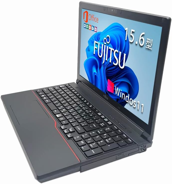 整備済み 富士通ノートパソコン LIFEBOOK A574 / Win 11 / Office 2019 / Celeron / 4GBメモリ / 128GB SSD / Webカメラ / DVD / Bluetooth / 中古