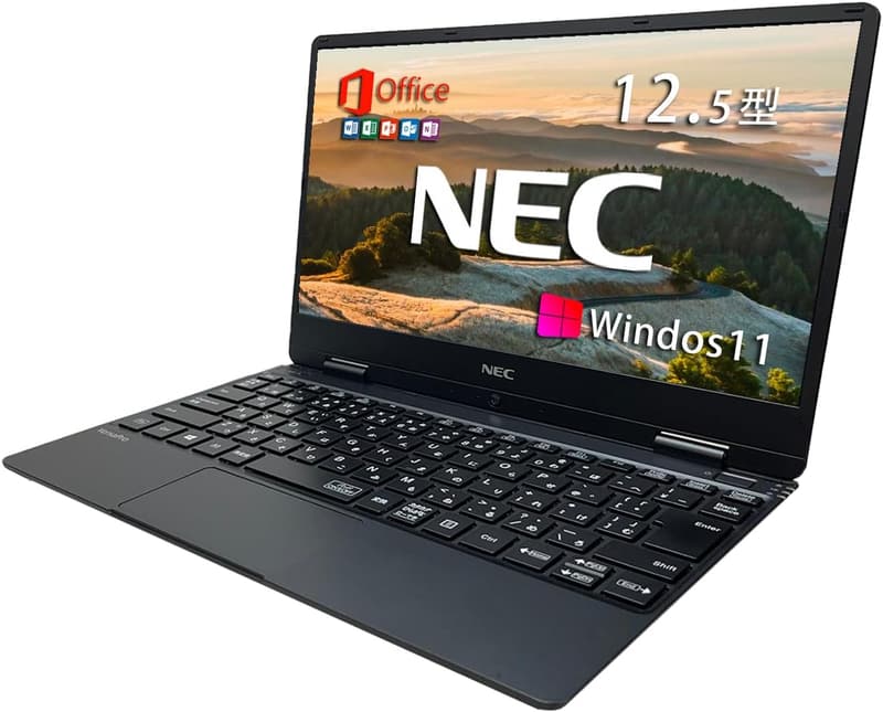 整備済み NEC VersaPro Vシリーズ ノートパソコン 12.5型 第7世代i5 4GBメモリ 128GB SSD Windows 11 オフィス付