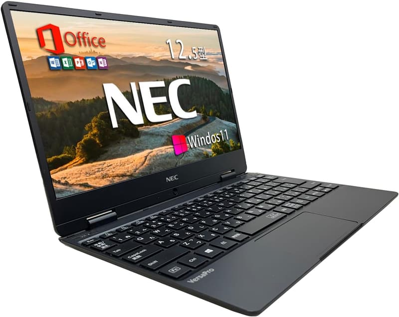 整備済み NEC VersaPro Vシリーズ ノートパソコン 12.5型 第7世代i5 4GBメモリ 128GB SSD Windows 11 オフィス付