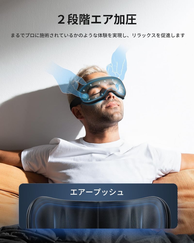RENPHO エアアイウォーマー USB充電式 目元エステ ホットアイマスク 男女兼用 5モード 音声ガイド付き
