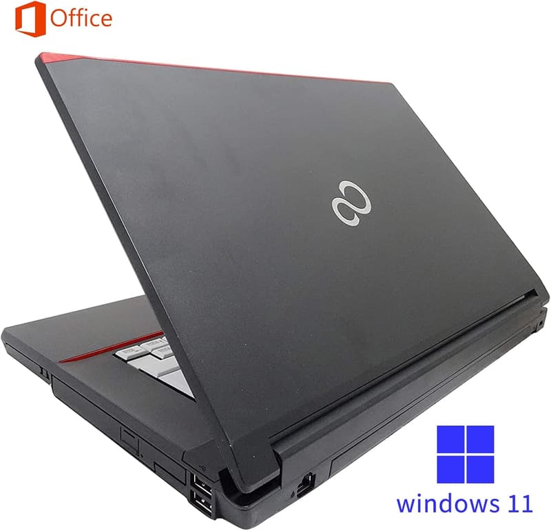 整備済み【富士通 ノートPC】15.6型 Celeron2950M/4GB/SSD128GB/Win11Pro/Office2019付属