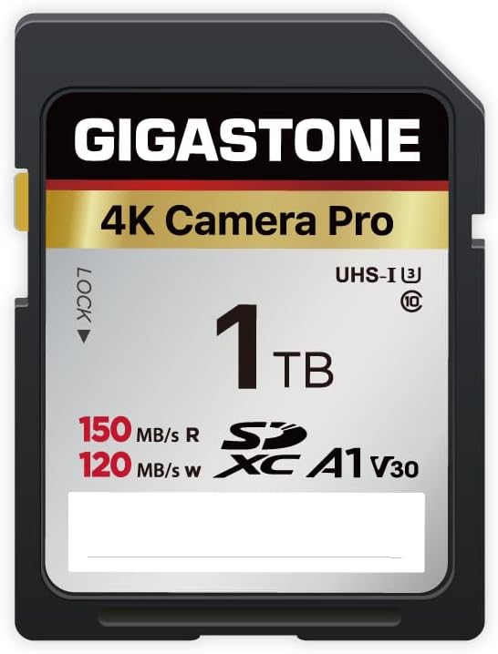 GIGASTONE 1TB V30 U3 SDXCメモリーカード 4K UHD対応 デジタルカメラ用
