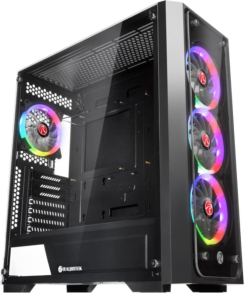 RAIJINTEK PONOS TG4 ミドルタワーPCケース 4mm強化ガラス 水冷対応 ゲーミングPC用