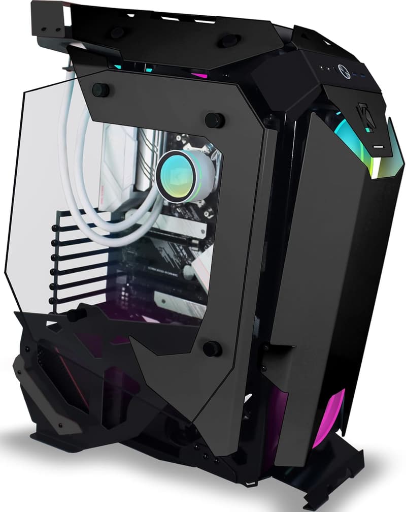 KEDIERS C650 ミドルタワーPCケース - 強化ガラス、空冷・水冷対応、ATXマザーボード用、ブラック