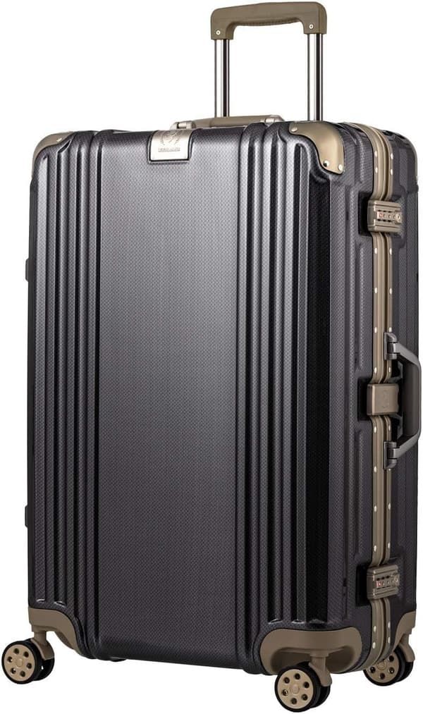 大型スーツケース 耐衝撃 アルミフレーム 静音ダブルキャスター TSAロック 旅行用(83L/7泊以上) シャイニーグラファイト